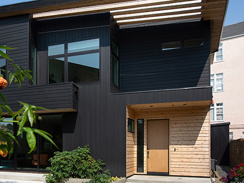 black stained cedar cladding